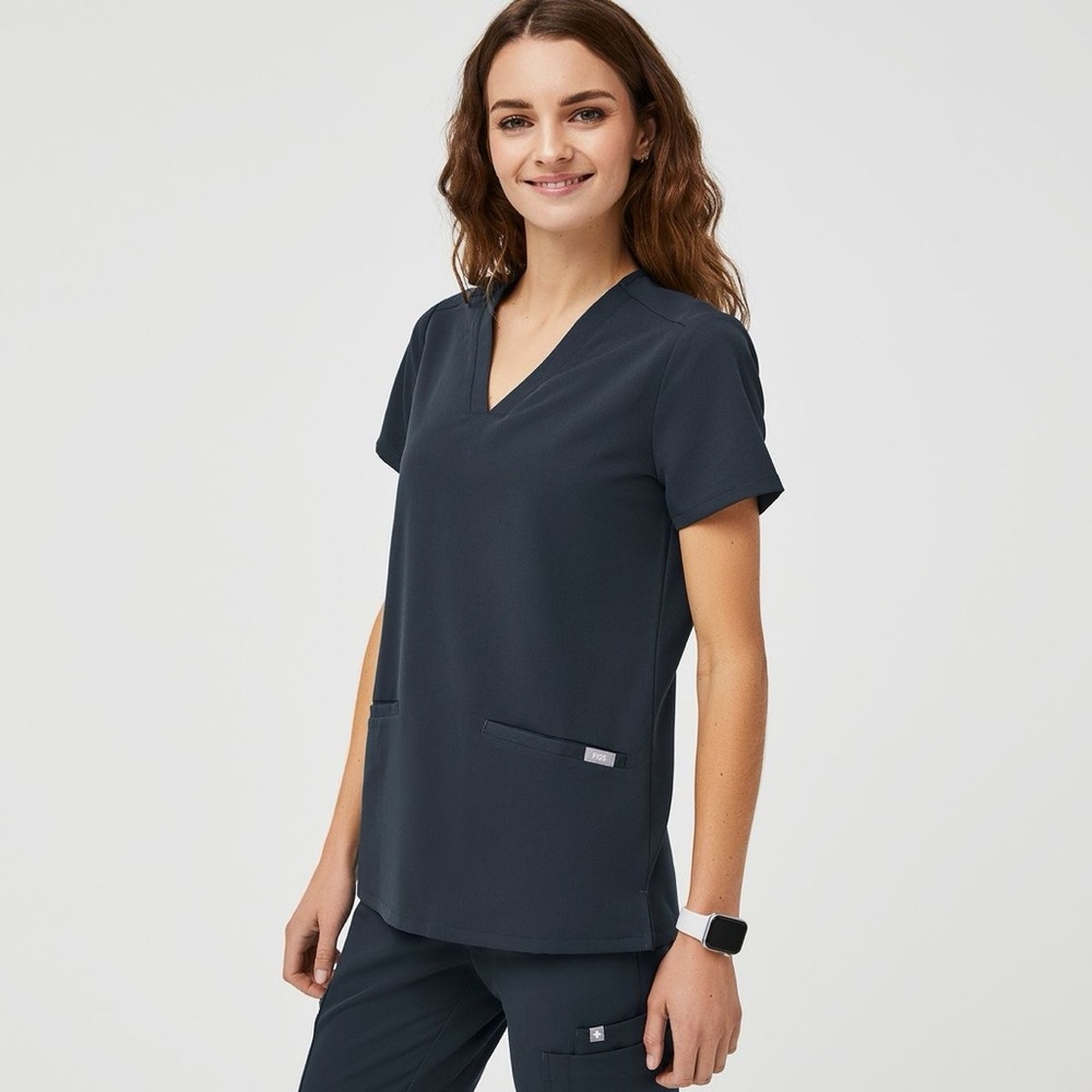 FIGS Dark Harbor Casma Three-Pocket Scrub Top